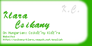 klara csikany business card